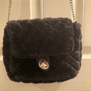 black furry Claire’s crossbody